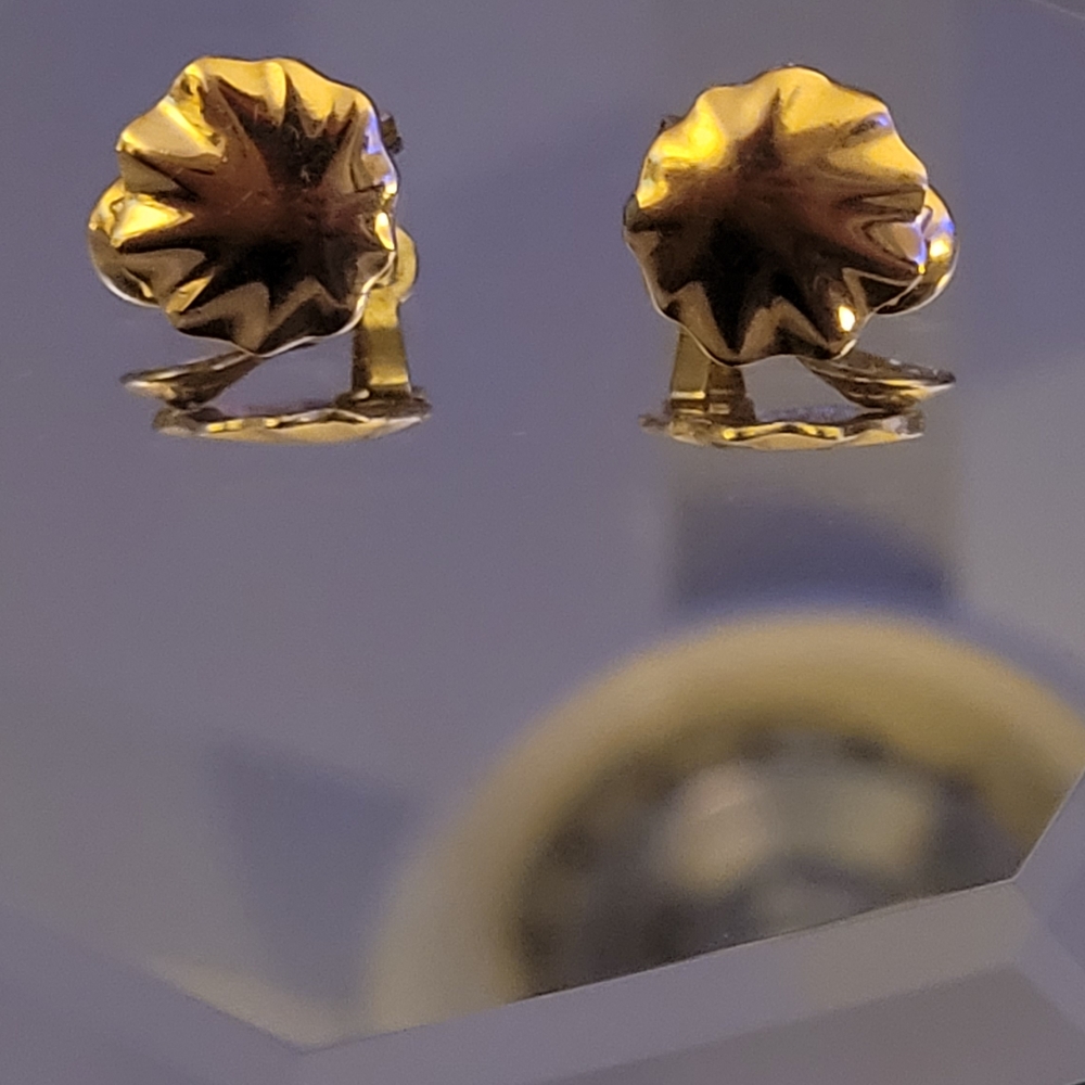 Gold Shell Clip-On Earrings